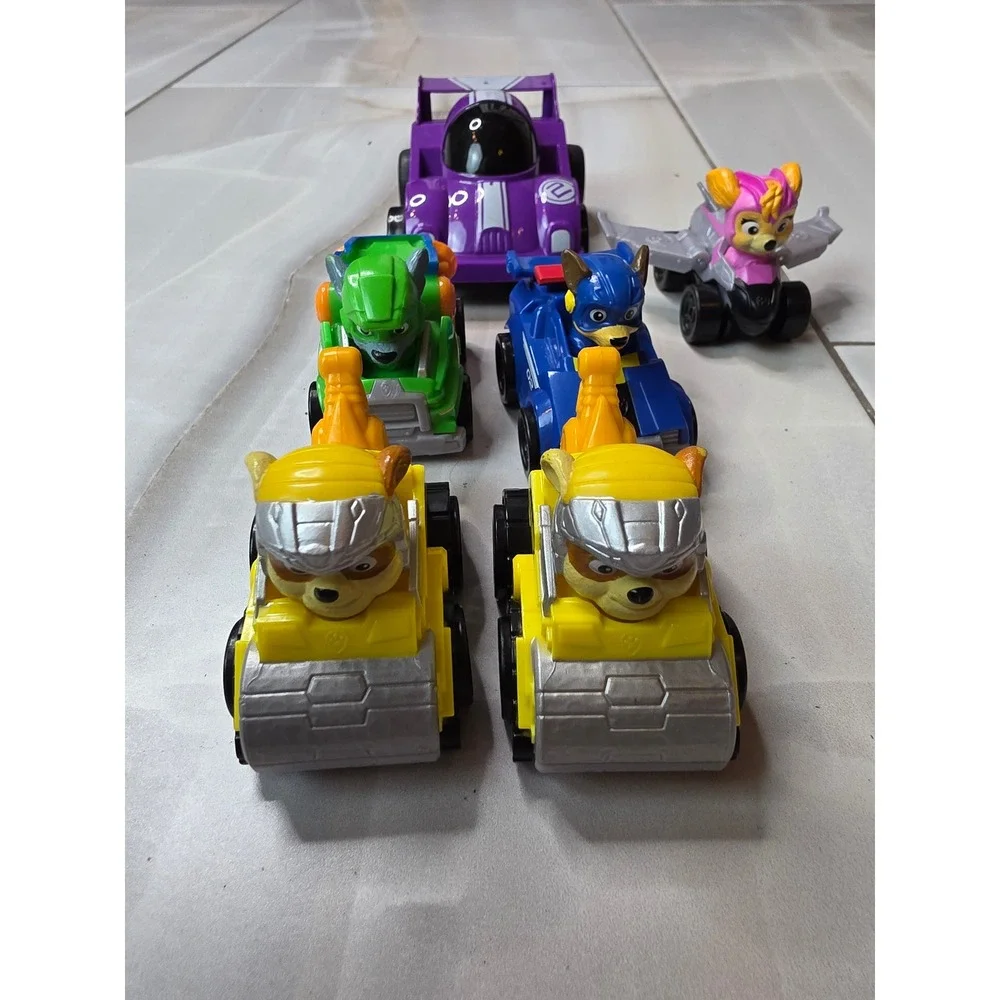 Paw‎ Patrol Toy Vehicle Lot Chase Rocky Skye Rubble Racing Car 6 Piece Set G1
